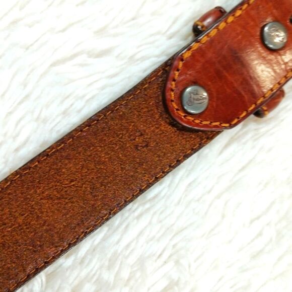 Vintage Western Leather Rodeo Belt With Silver Medallions Womans S/M............ main image 13